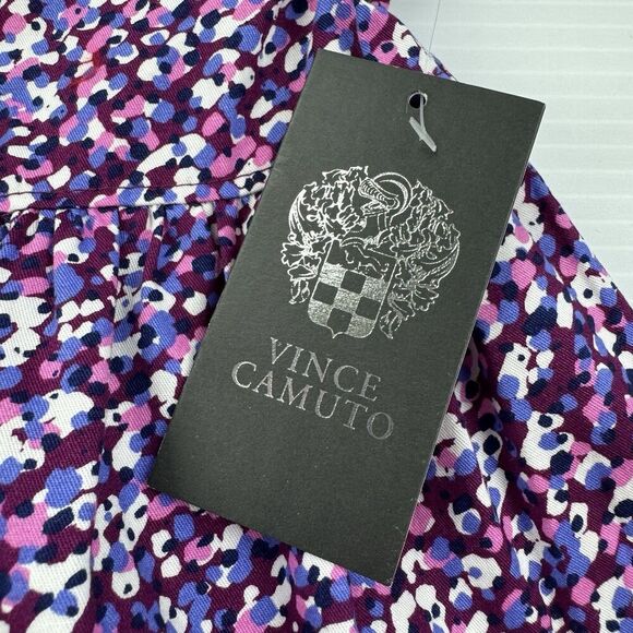 Vince Camuto Girls Dress 2T Purple Pink Floral Button Front Short Sleeve NWT - Picture 4 of 9